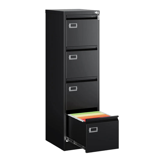 MIIKO 4 Drawer Filing Cabinet With Lock Metal Office Furniture
