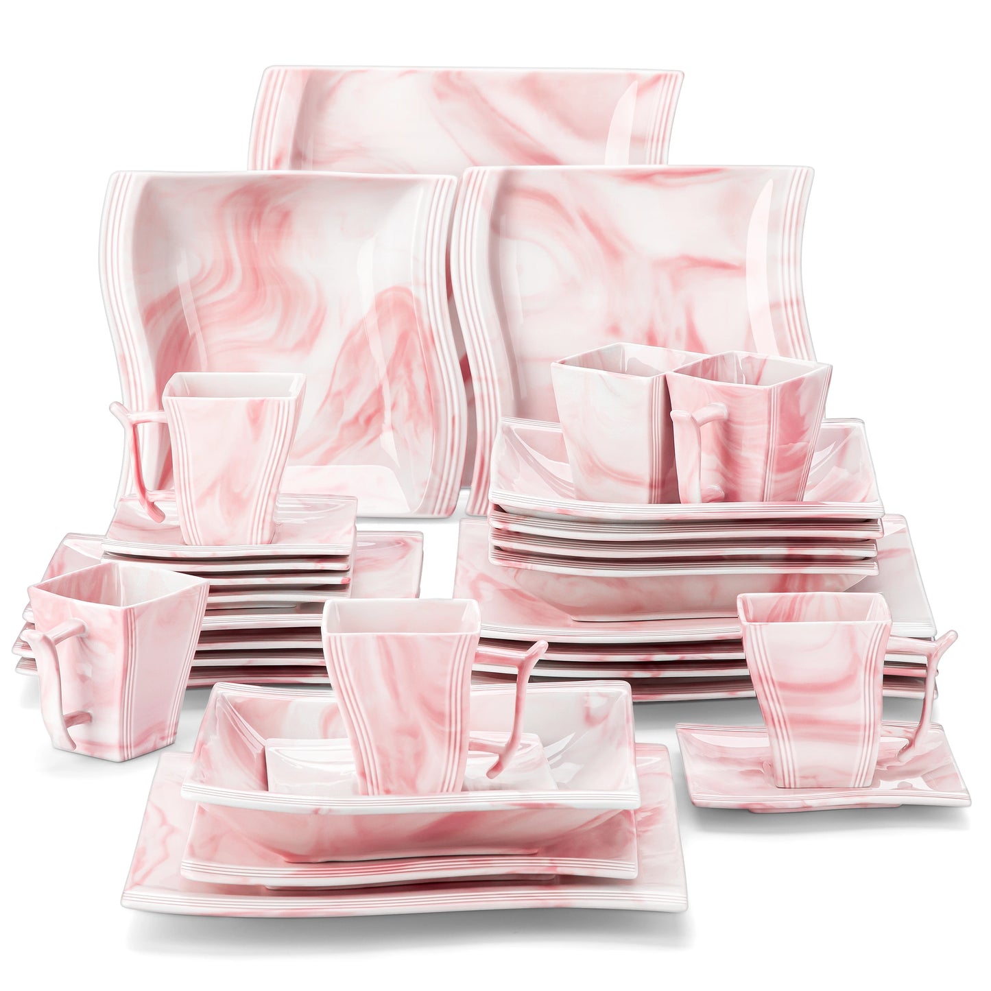 MALACASA Porcelain Dinnerware Set for Everyday Use