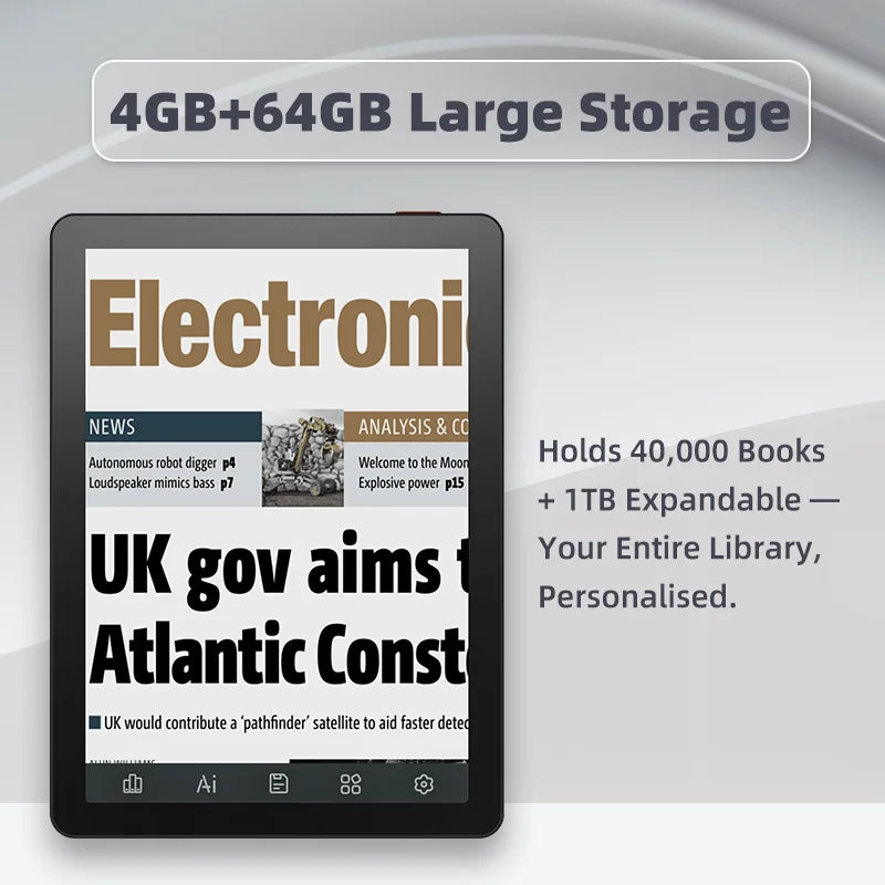 Bigme B6 Ereader Android Google Play Touch Screen Backlight