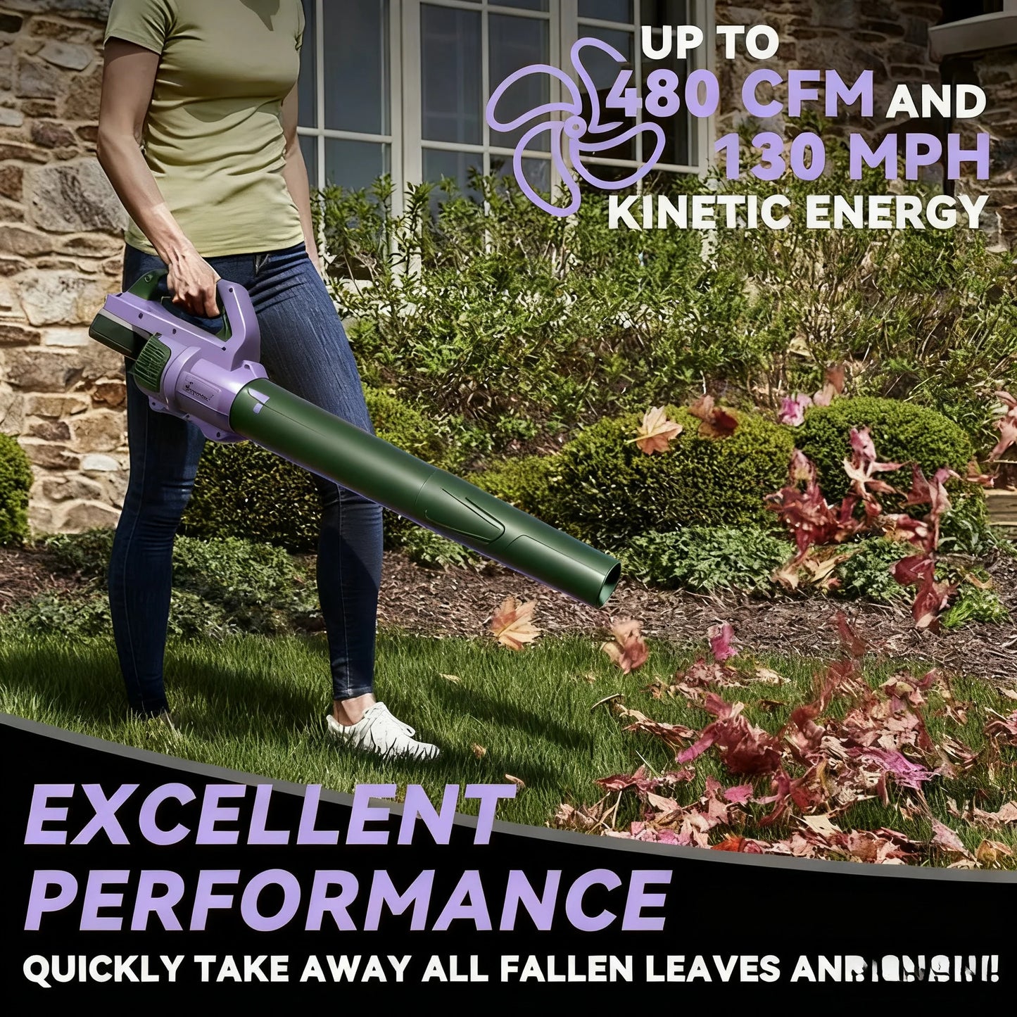 Electric Leaf Blower 150 MPH Two Ah Battery And Charger