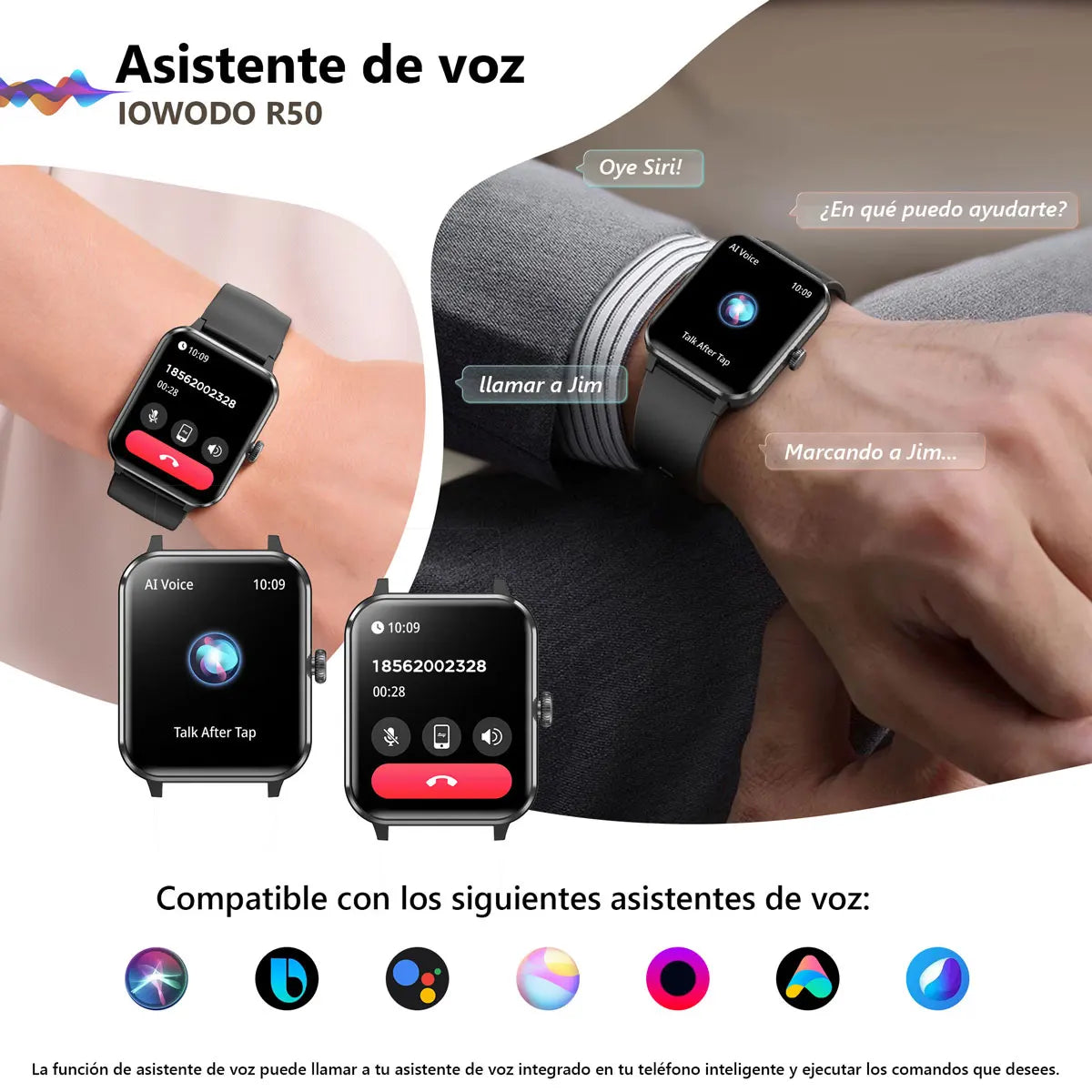 Iowodo R50 Smartwatch Health Monitoring Fitness Tracker AI Voice Assistant