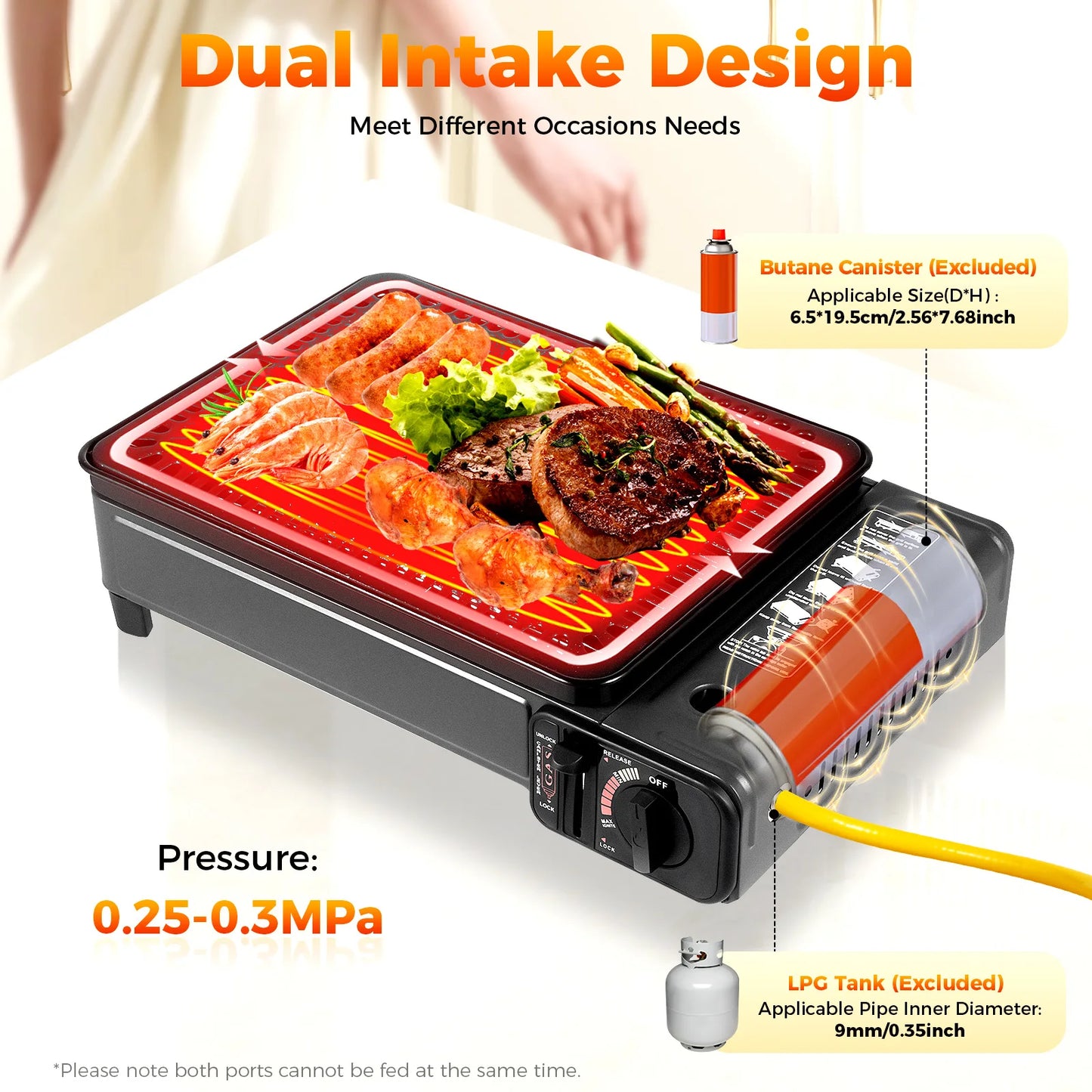 Portable Butane Gas Stove For Camping Stainless Steel Outdoor Cooking