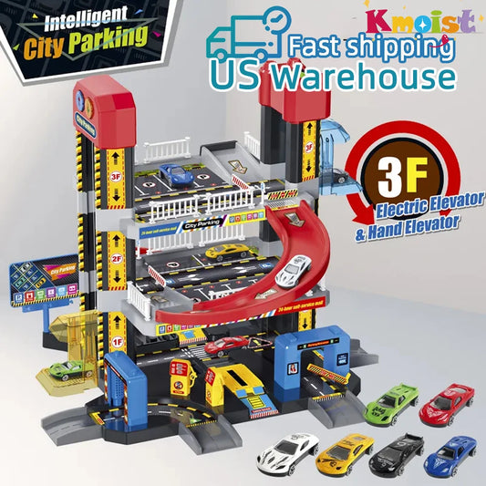 Smart City Parking Track Toy Set For Kids Building Rails