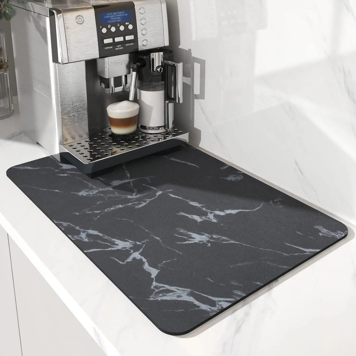 Water-Absorbent Dish Drying Mat With Rubber Backing For Kitchen