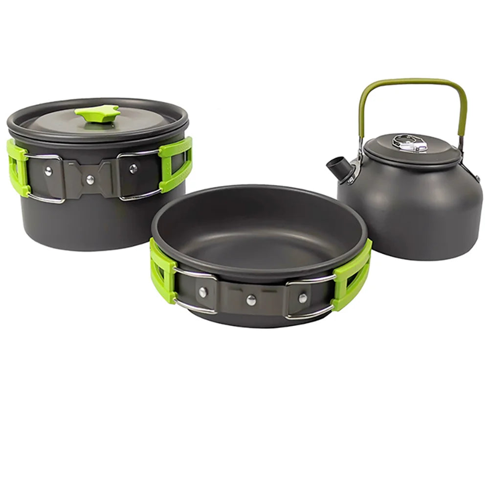 LISM Camping Cookware Set Teapot For 2-3 People Nonstick Pots