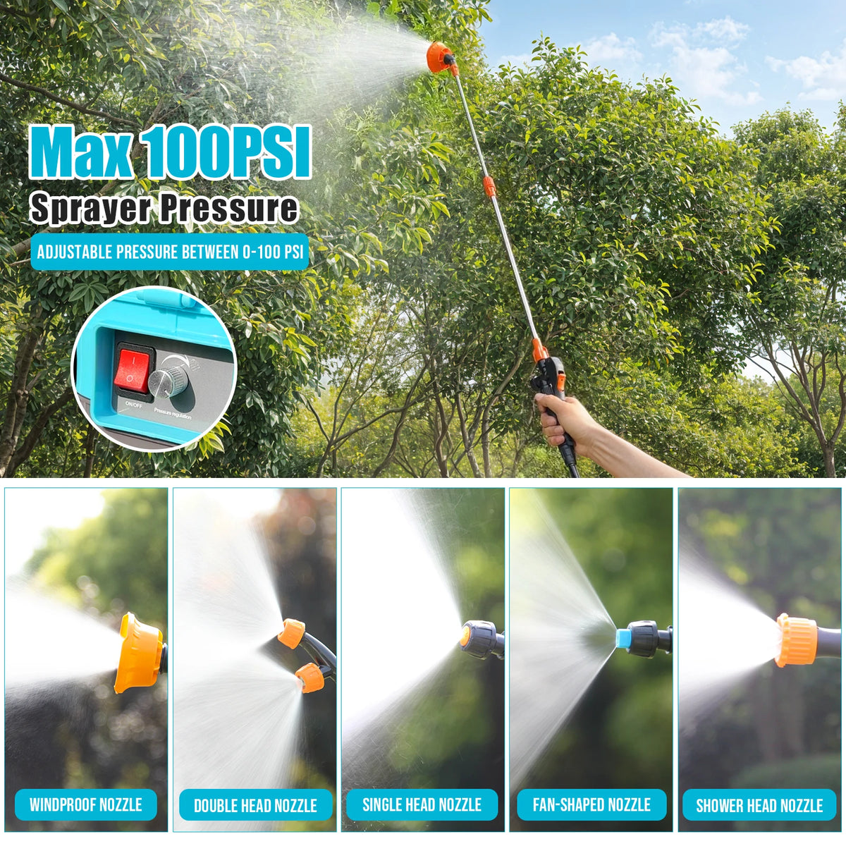 Electric Battery Powered Backpack Garden Sprayer With Charger