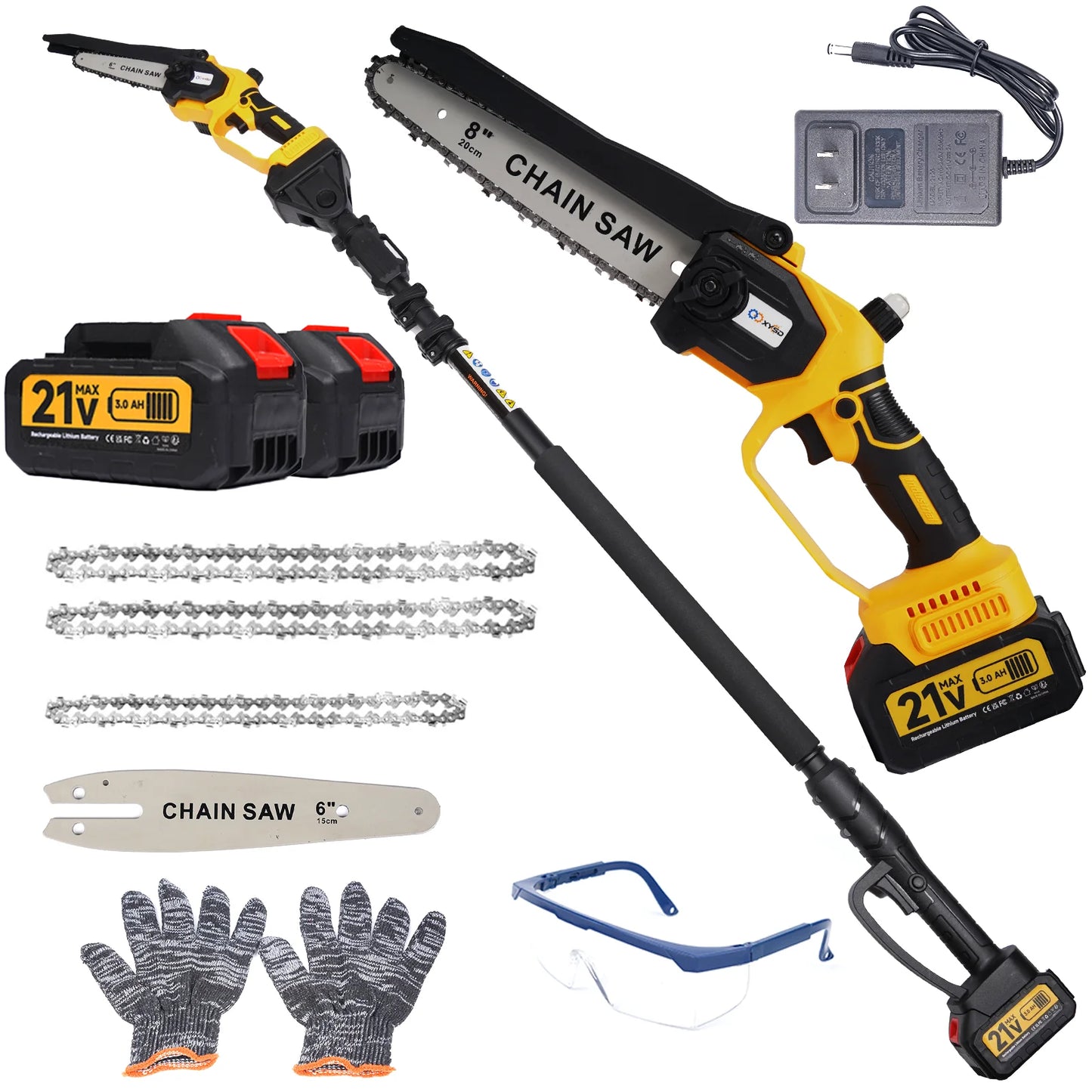 Two In One Cordless Pole Saw And Mini Chainsaw With Extension Pole