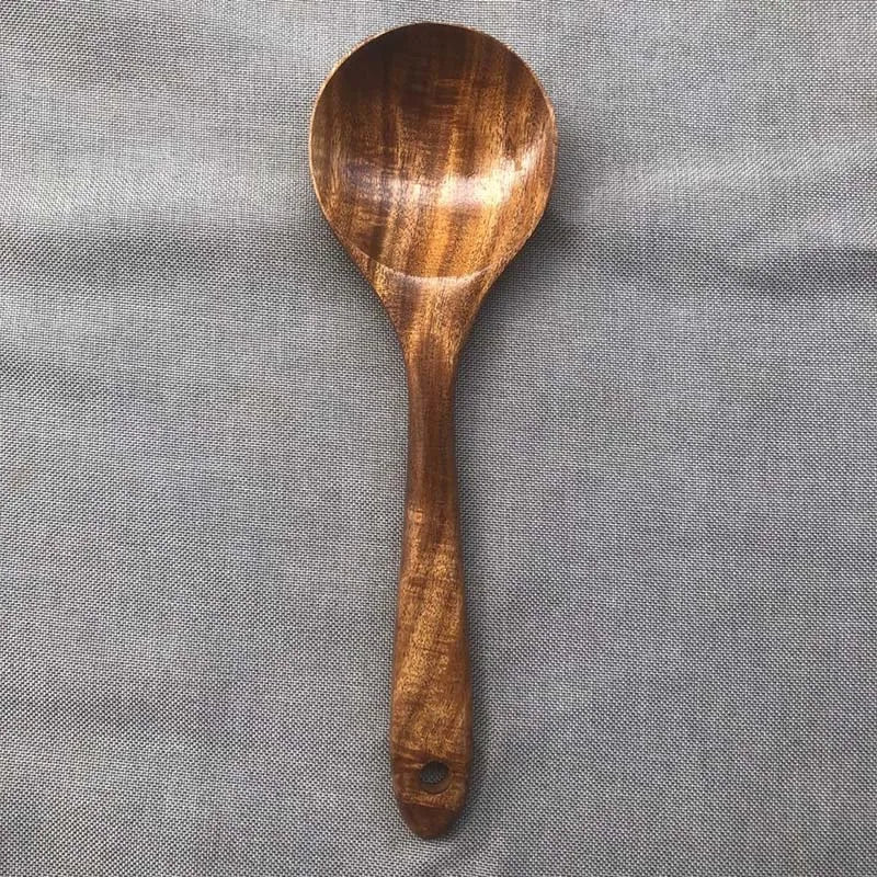 Wooden Utensil Set 5 Pieces With Hanging Holes Non Toxic Kitchen Tools