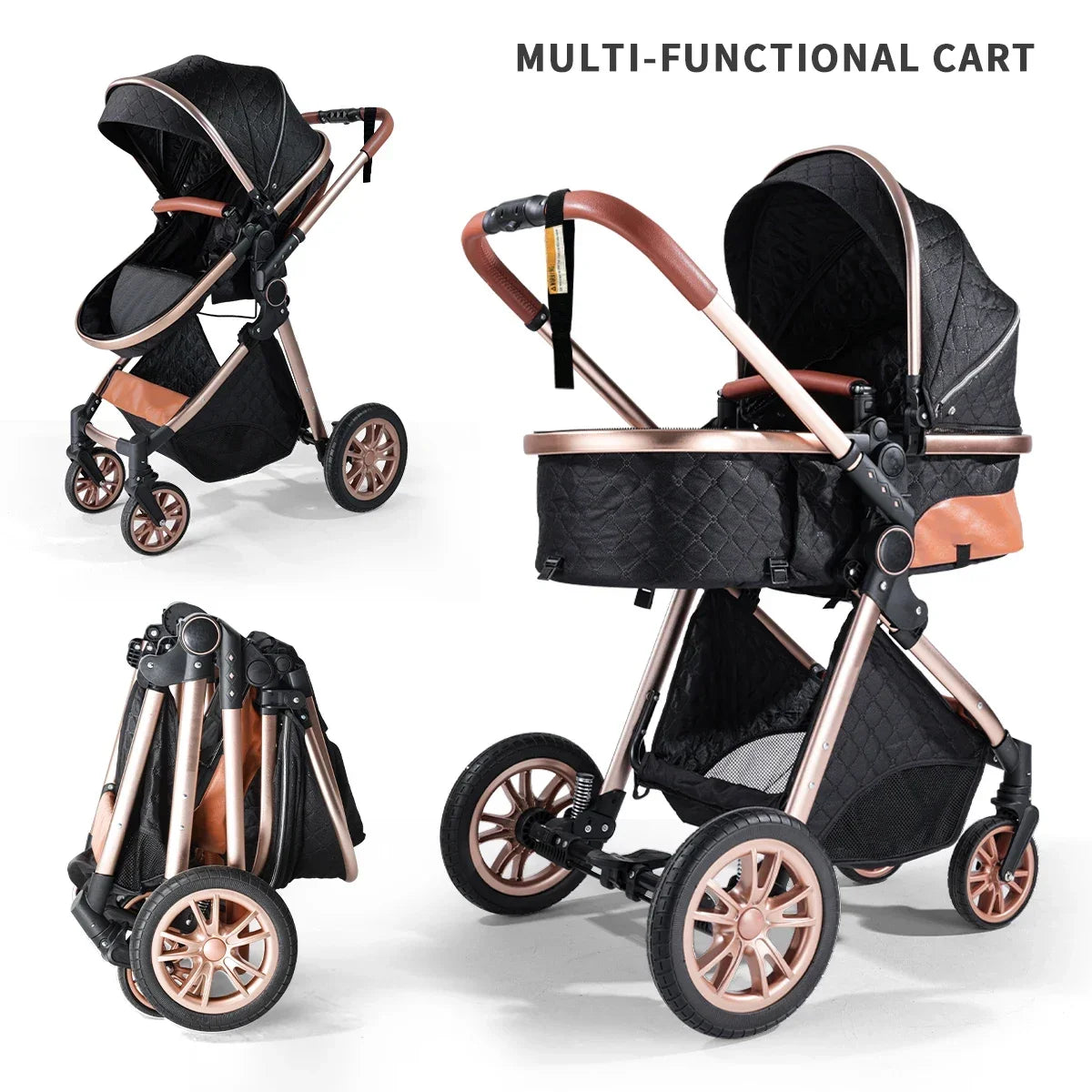 Baby Stroller 3 in 1, Foldable, With Shock Absorption, an Outdoor Stroller That Can Be Pushed in Both Directions