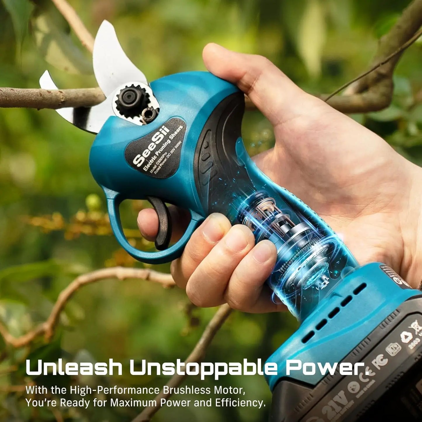 Seesii Cordless Brushless Trimming Scissors Pruner For Makita 18V Battery