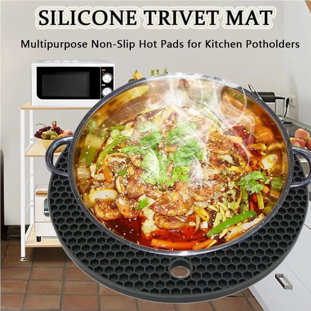 Silicone Trivet Pot Mats 3 Pack Heat Resistant Coasters