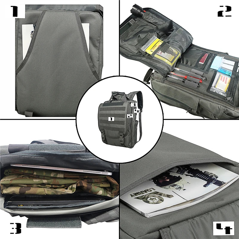 LQARMY Molle Laptop Bag Tactical Messenger Backpack