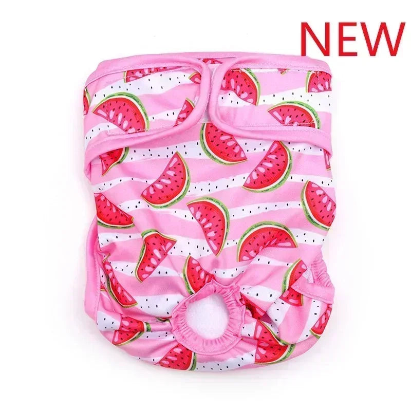Washable Dog Diapers Cartoon Print Physiological Panties For Female Dogs