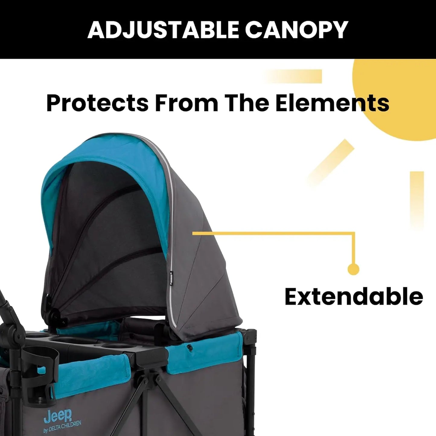 Delta Children Jeep Sport All Terrain Stroller Wagon With Canopy