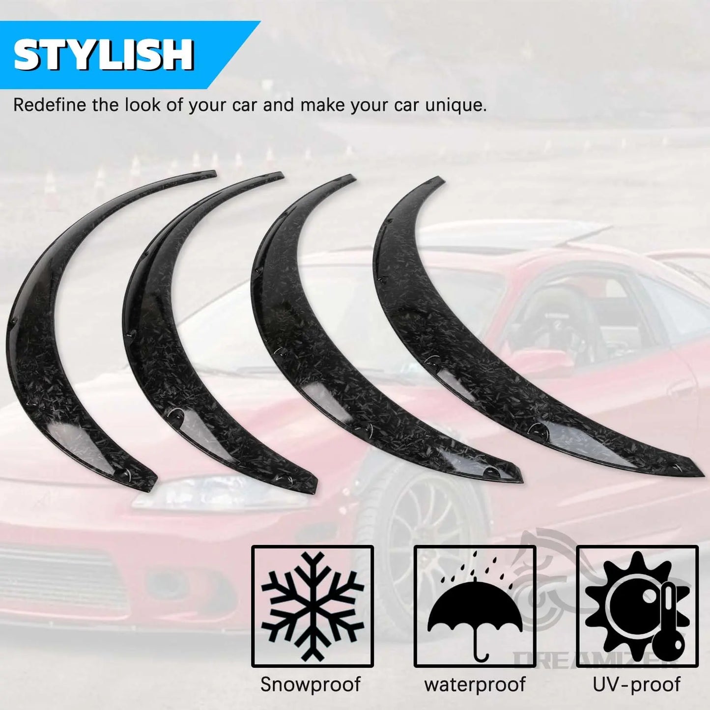 Universal Car Fender Flares Mud Guards Wheel Arches Extension