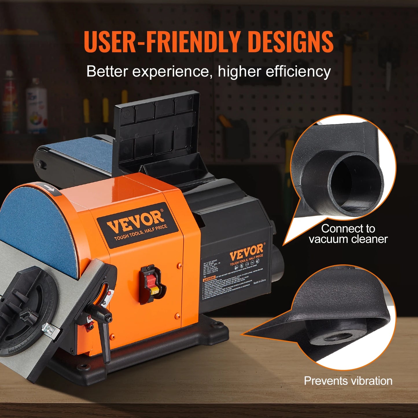 SucceBuy Belt Disc Sander Combo With High Power Induction Motors