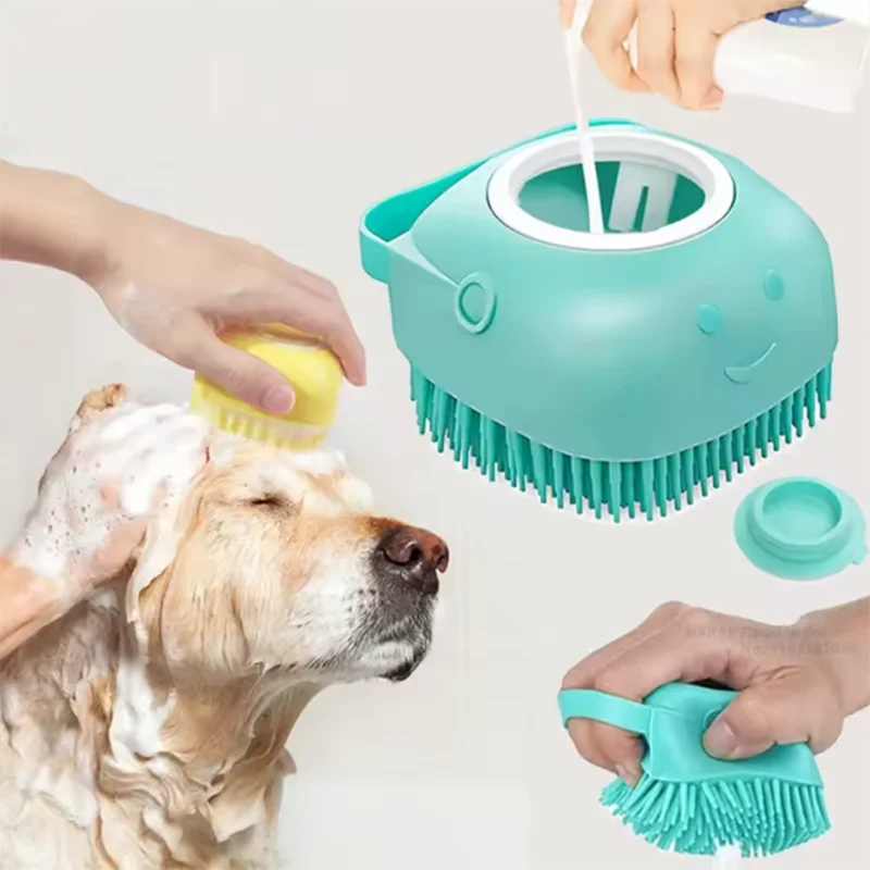 LISM Bath Massage Brush For Pets Silicone Grooming Tools