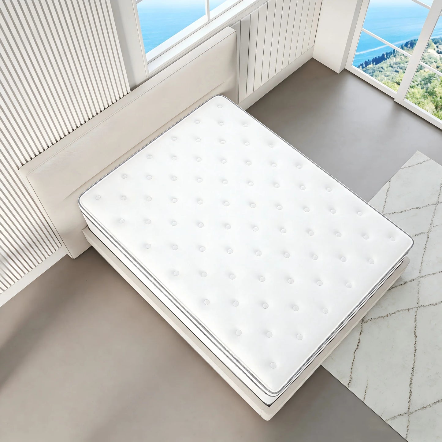 Madevos Hybrid Pocket Spring Memory Foam Mattress Fiberglass Free