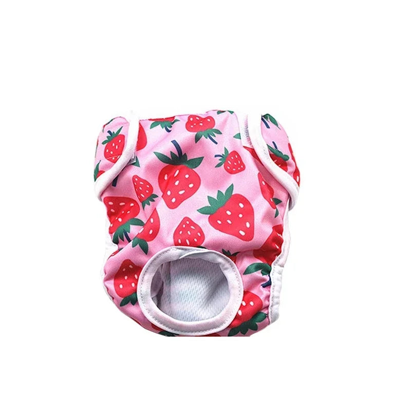 Washable Dog Diapers Cartoon Print Physiological Panties For Female Dogs