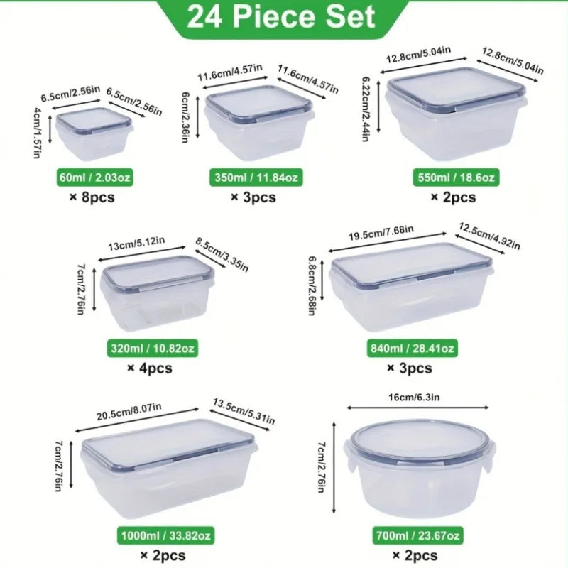 BPA Free Food Storage Set 24 Containers Lids And Labels