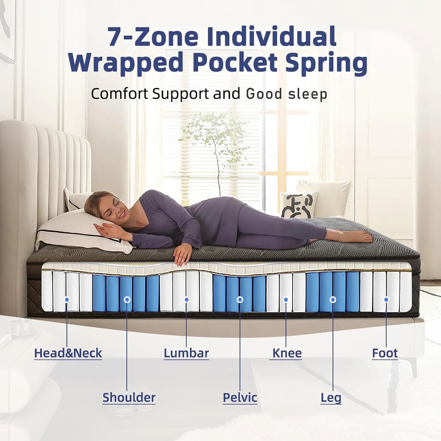 LAYROAD Memory Foam Mattress Boxed Medium Firmness