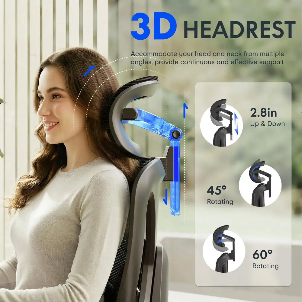 XMSJ ErgoX Premium Ergonomic Office Chair With Footrest 3D Armrests