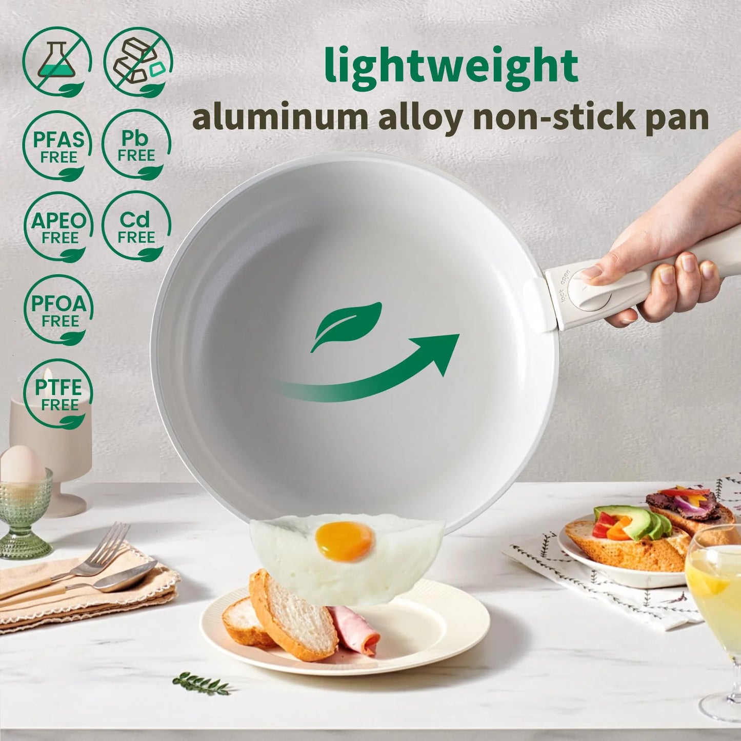 Pots And Pans Set Nonstick Detachable Handle Induction Oven Safe