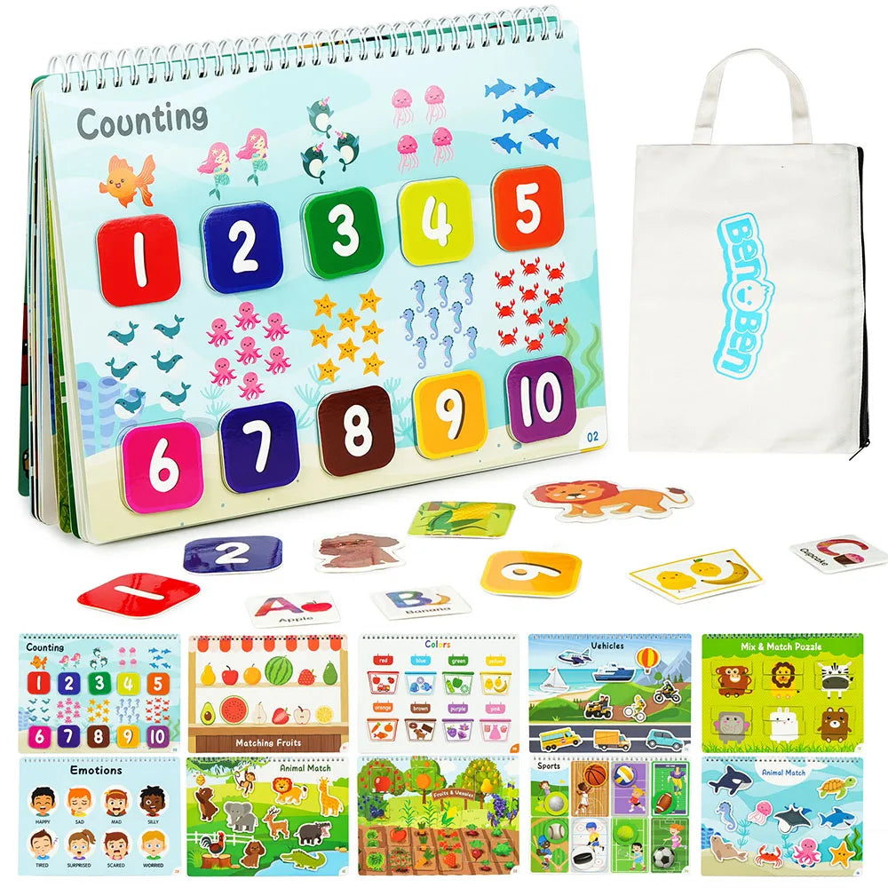 Busy Book for Toddlers Educational Activities Autism Sensory Toys Ages 3 and Up