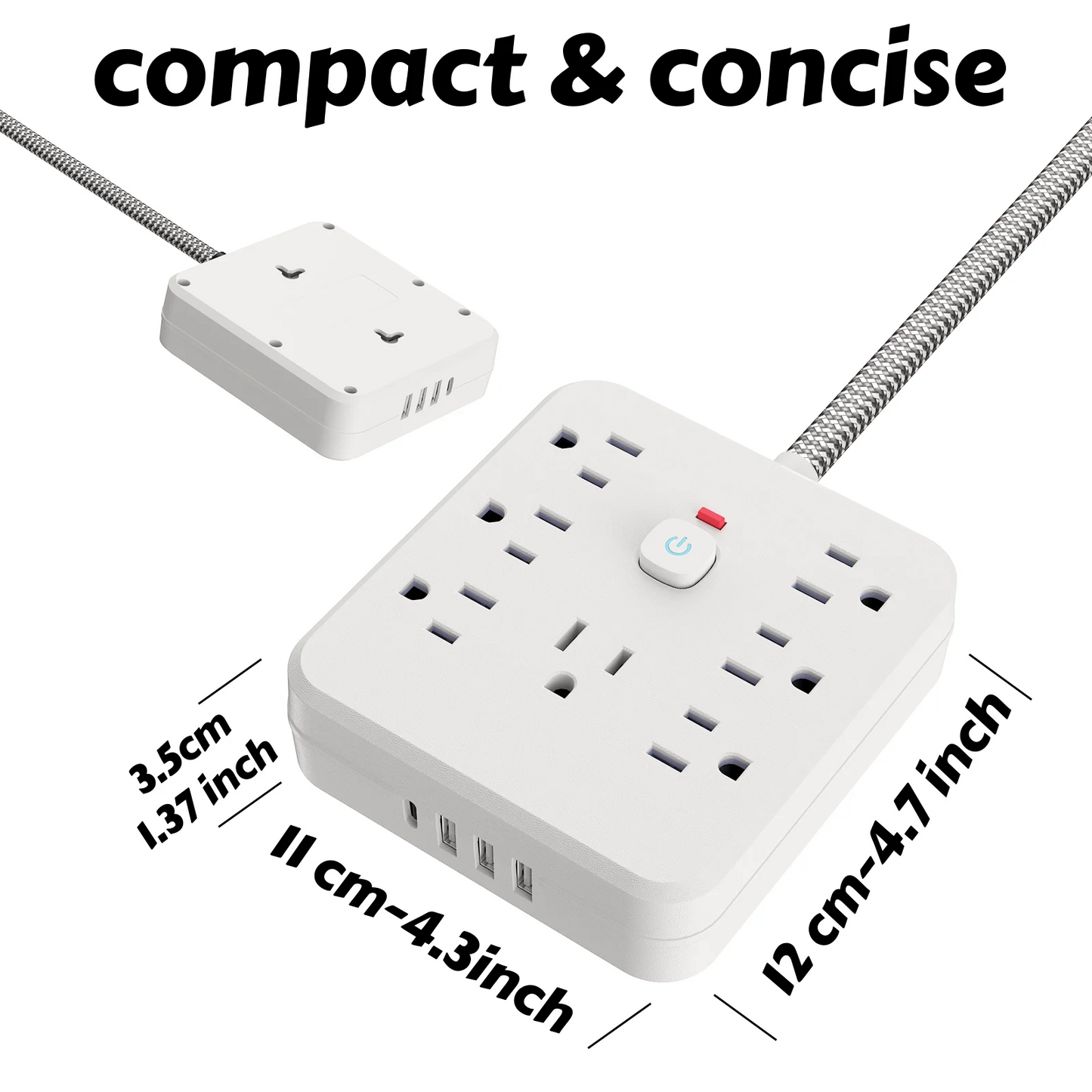 TRANSTON Eleven In One Surge Protector With 7 Sockets USB