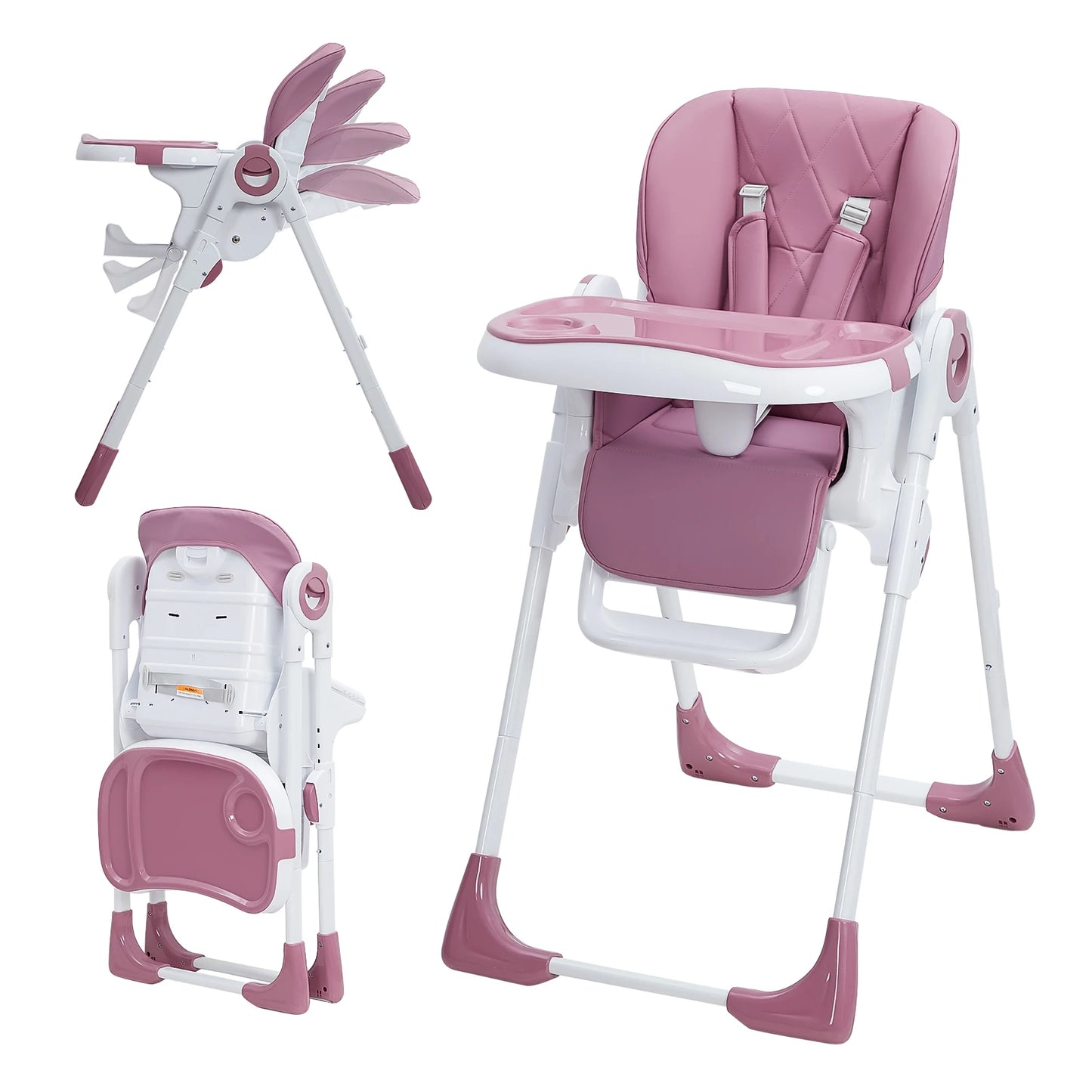 Baby High Chair Multifunctional Adjustable Height Recline Foldable for Babies