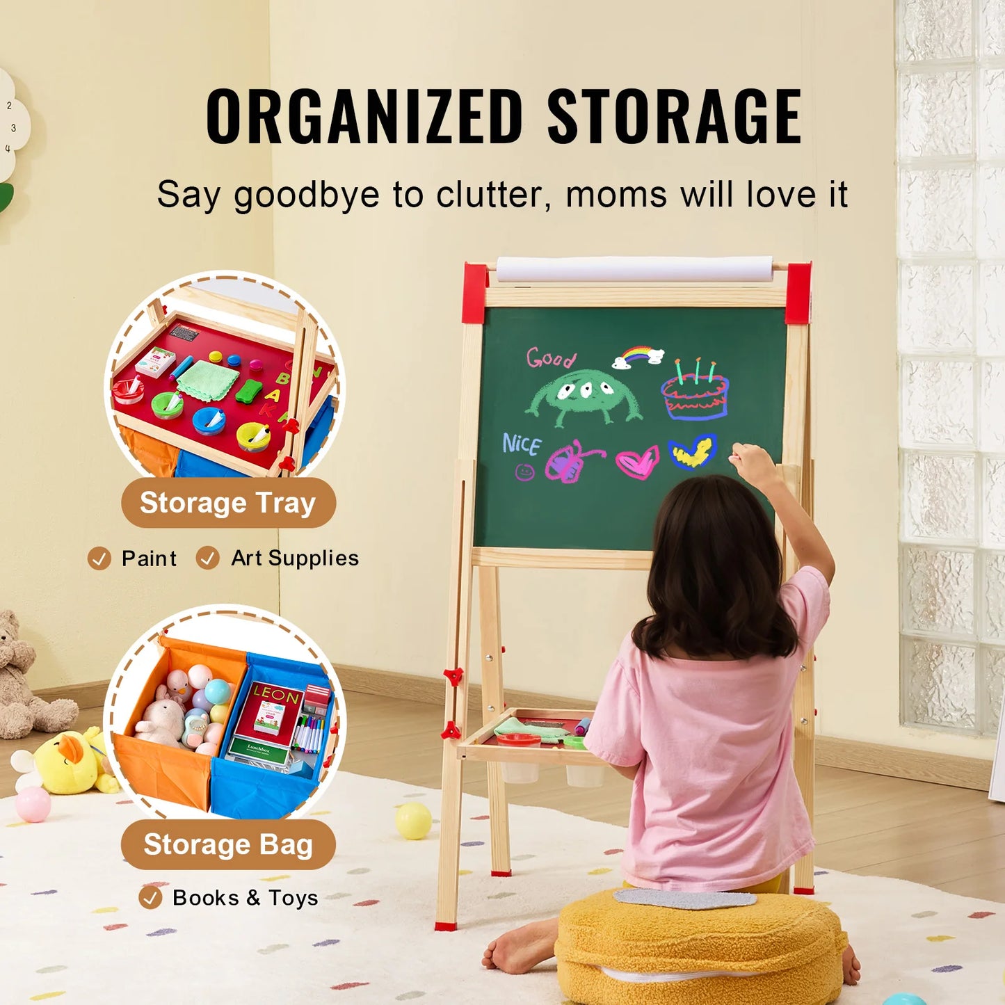 SucceBuy Magnetic Drawing Board For Kids WordPad Educational Easel Toy