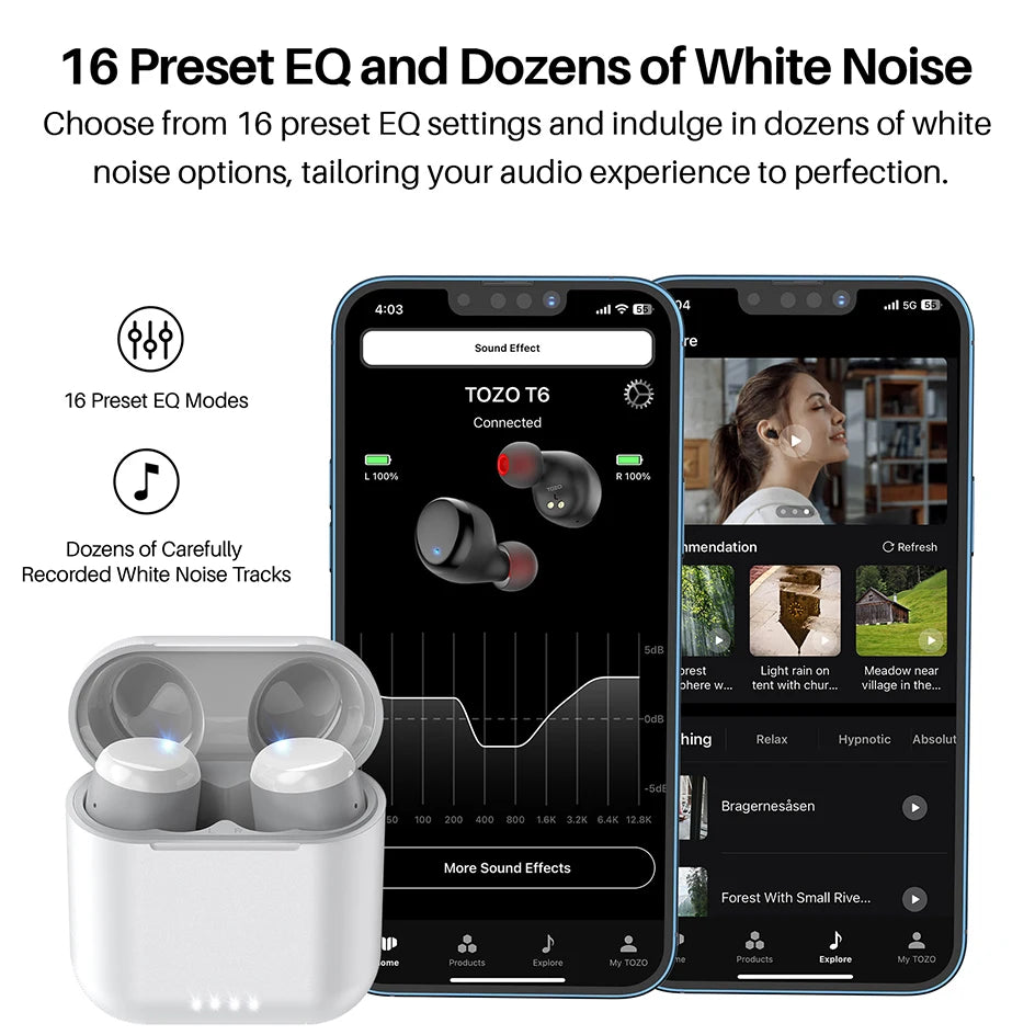 Tozo Bluetooth 5.3 Wireless Earbuds With Touch Control
