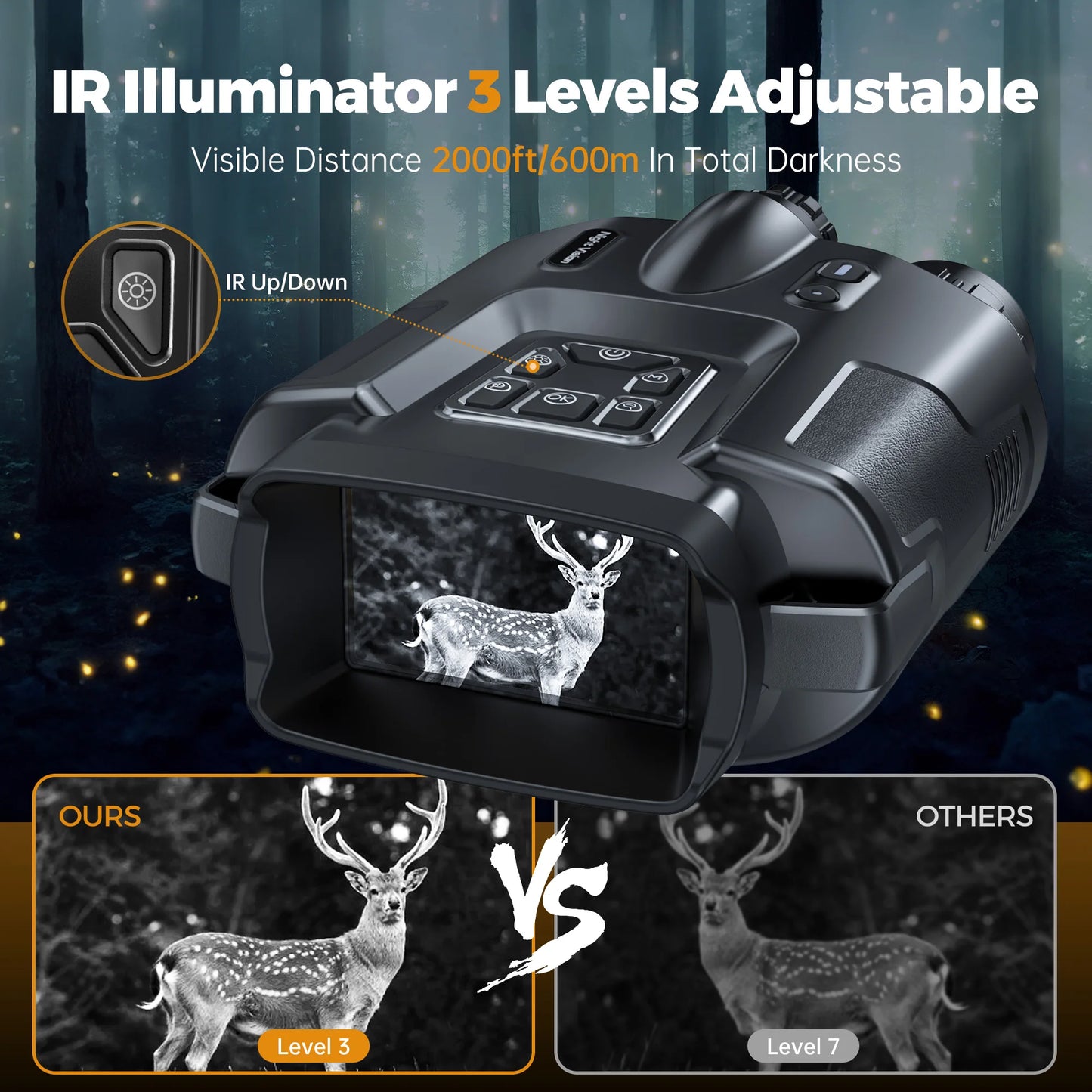 DIYIMI Night Vision Binoculars 4K Infrared 8X Zoom Hunting Surveillance