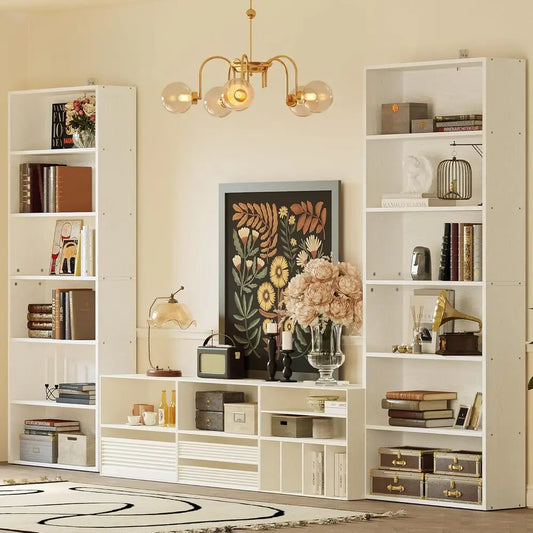 IRONCK Set of 2 Floor Standing Bookshelves 6-Tier Home Office