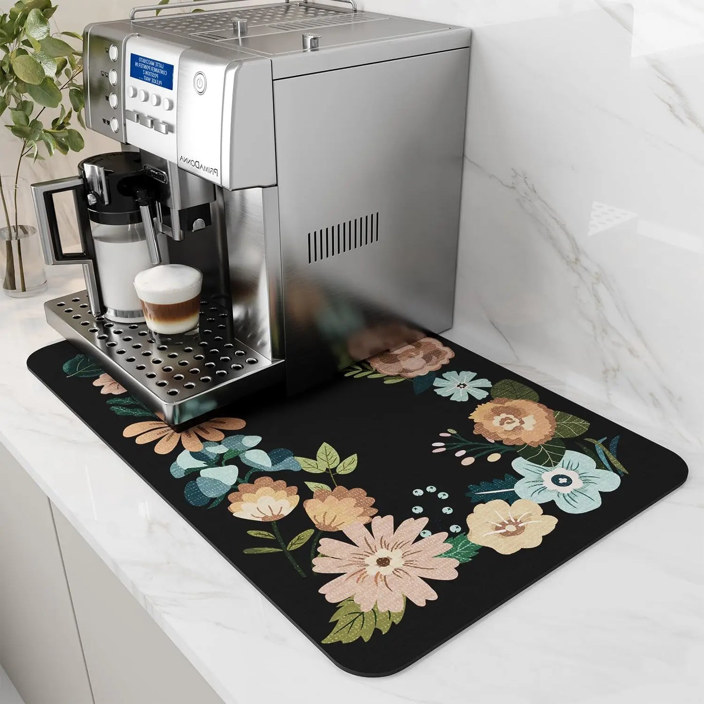 Water-Absorbent Dish Drying Mat With Rubber Backing For Kitchen