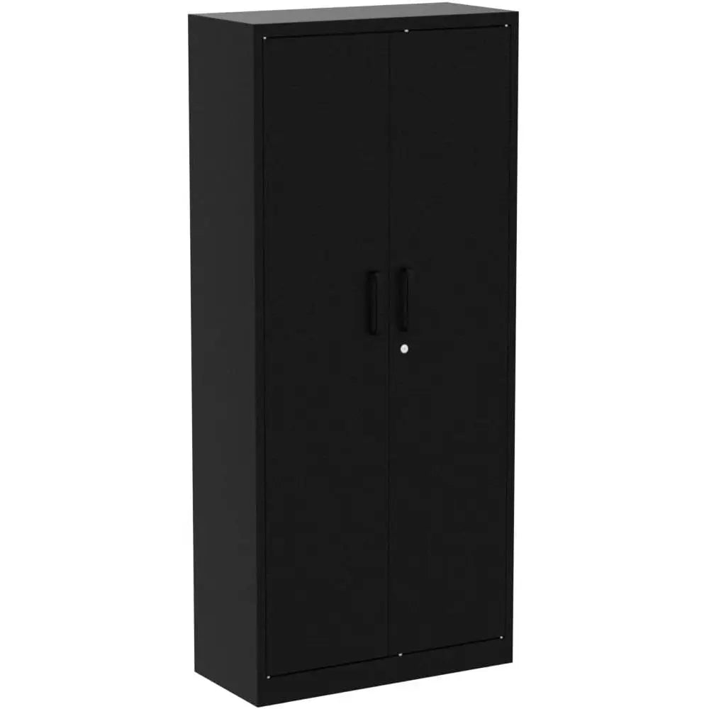Steel Lockable Garage Storage Cabinet With 2 Doors And Shelves