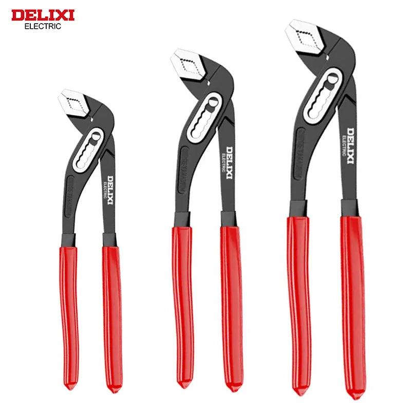 Delixi Electric Water Pump Pliers Set 3 Piece Quick Release Adjustable