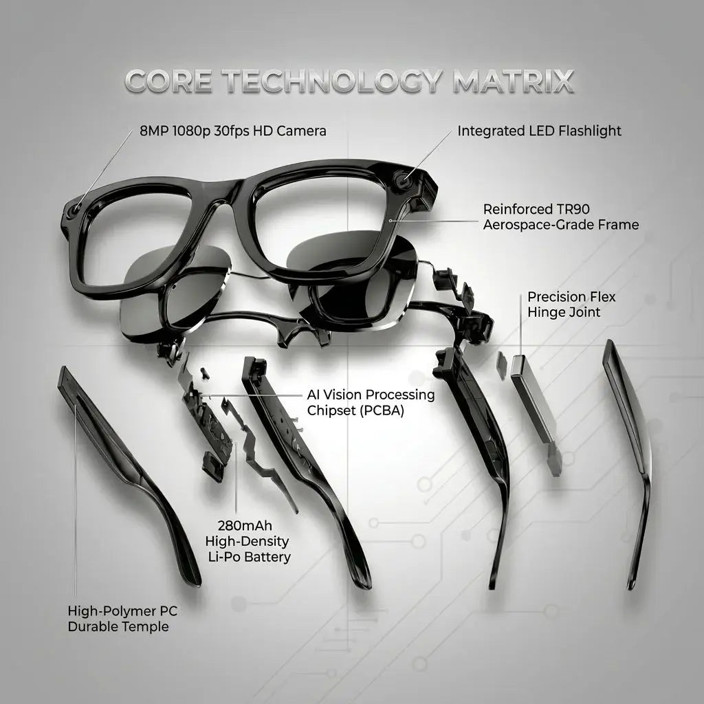 GS4 MAX Smart Glasses 8MP Camera AI Translator Music Player