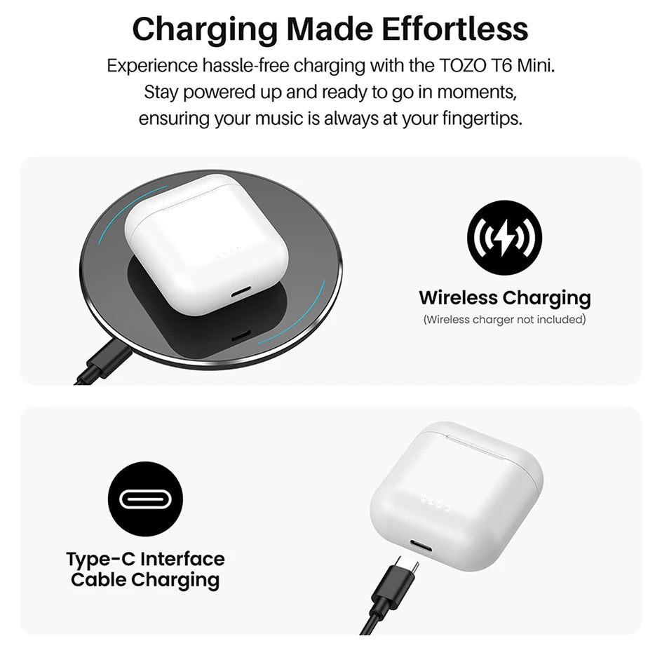 Tozo Bluetooth 5.3 Wireless Earbuds With Touch Control