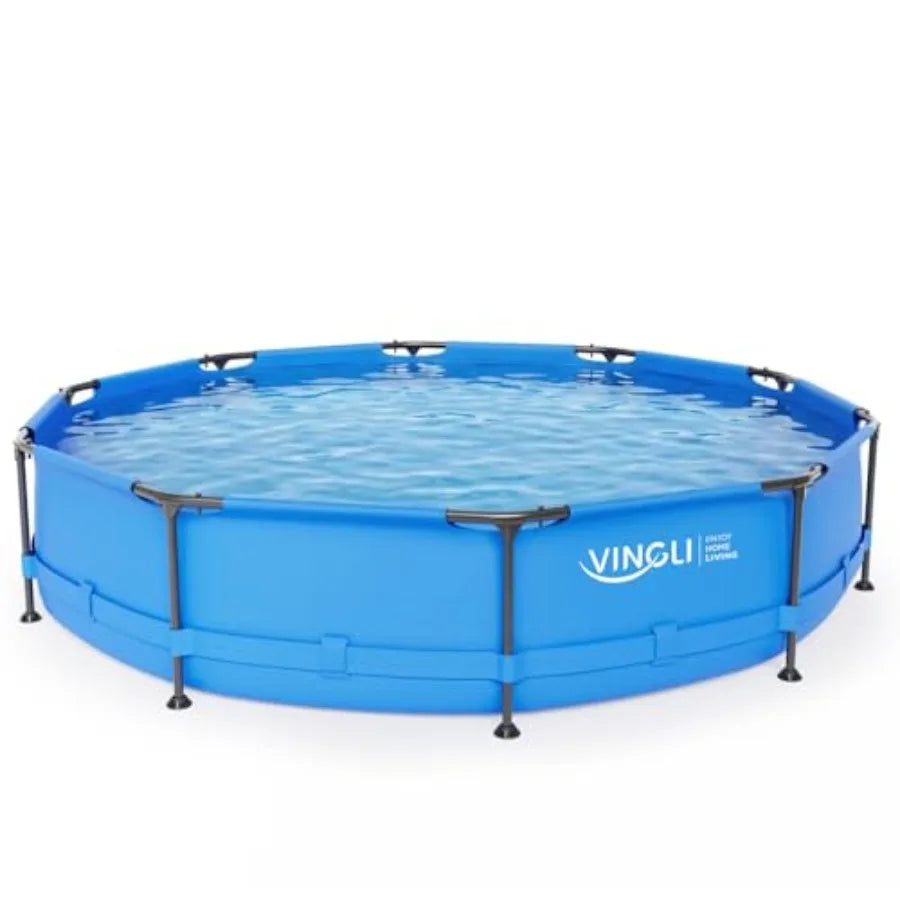 Eco Friendly Portable Round Above Ground Pool With Metal Frame