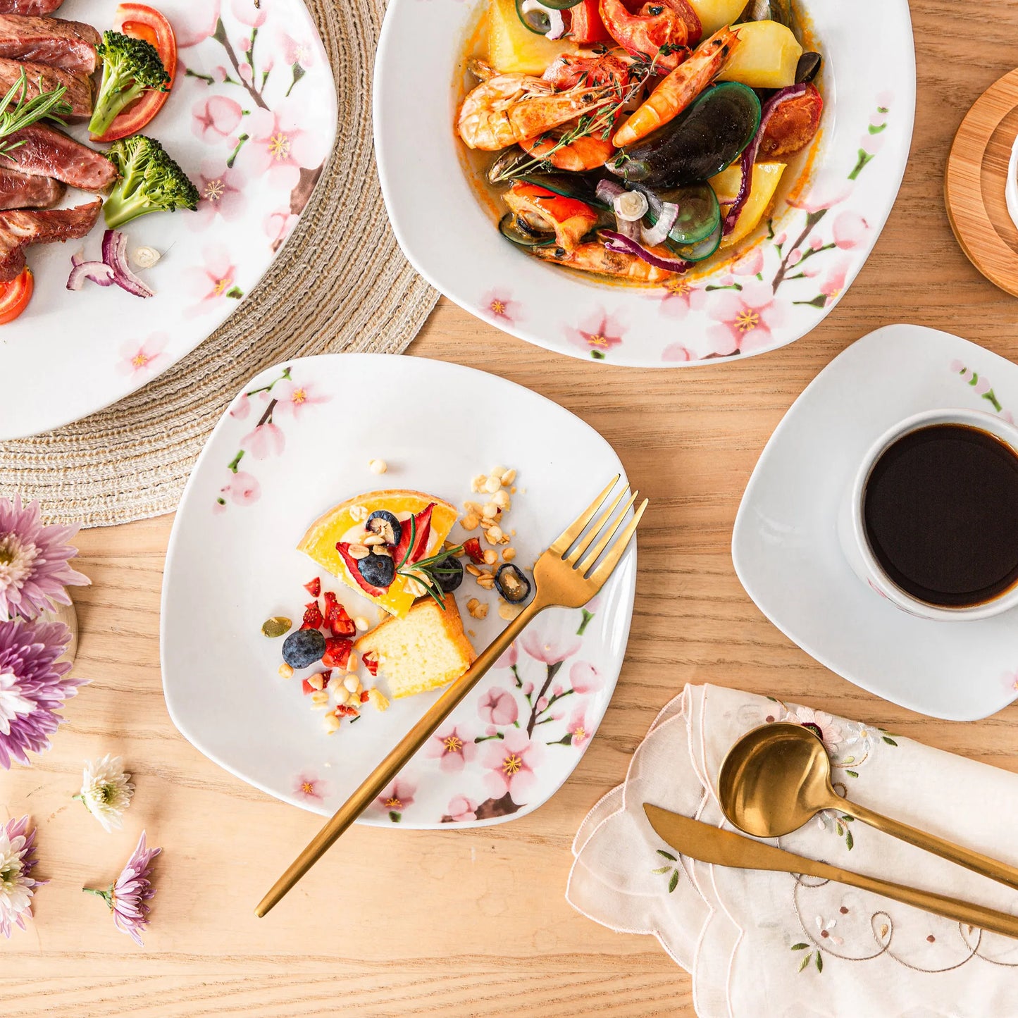 Malacasa Annie Porcelain Dinnerware Set For 12 People