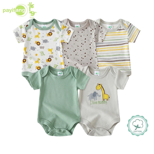 Newborn Baby Boy Teddy Bear Short Sleeve Bodysuits