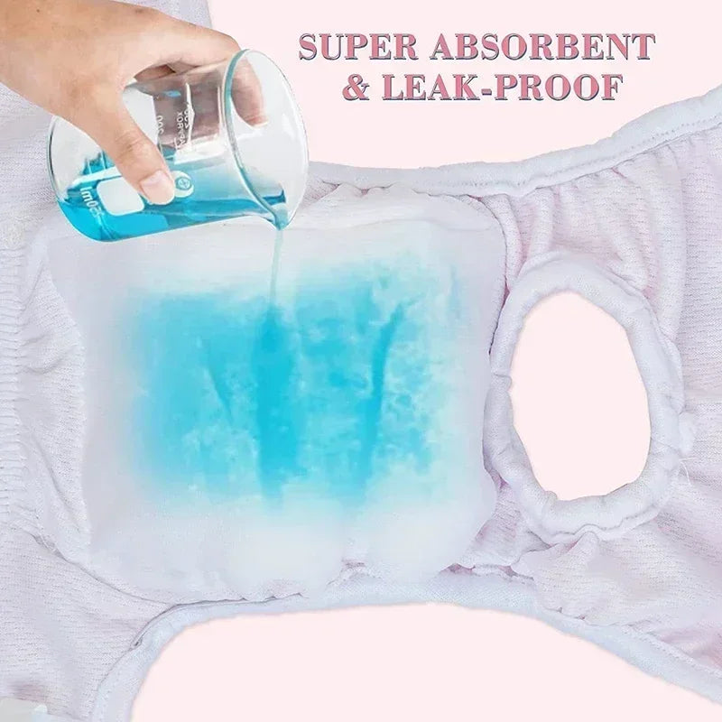 Washable Dog Diapers Cartoon Print Physiological Panties For Female Dogs