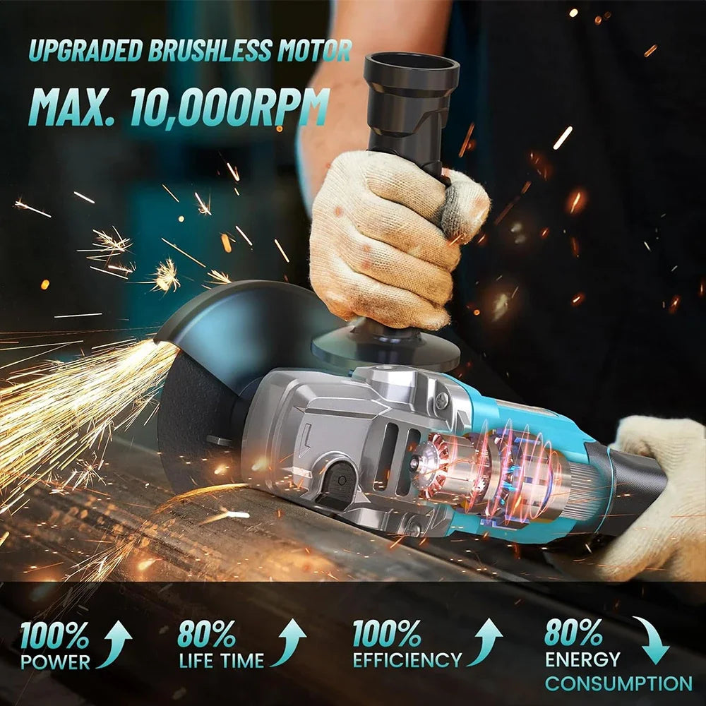 Seesii 21V Brushless Angle Grinder Multifunctional Tool