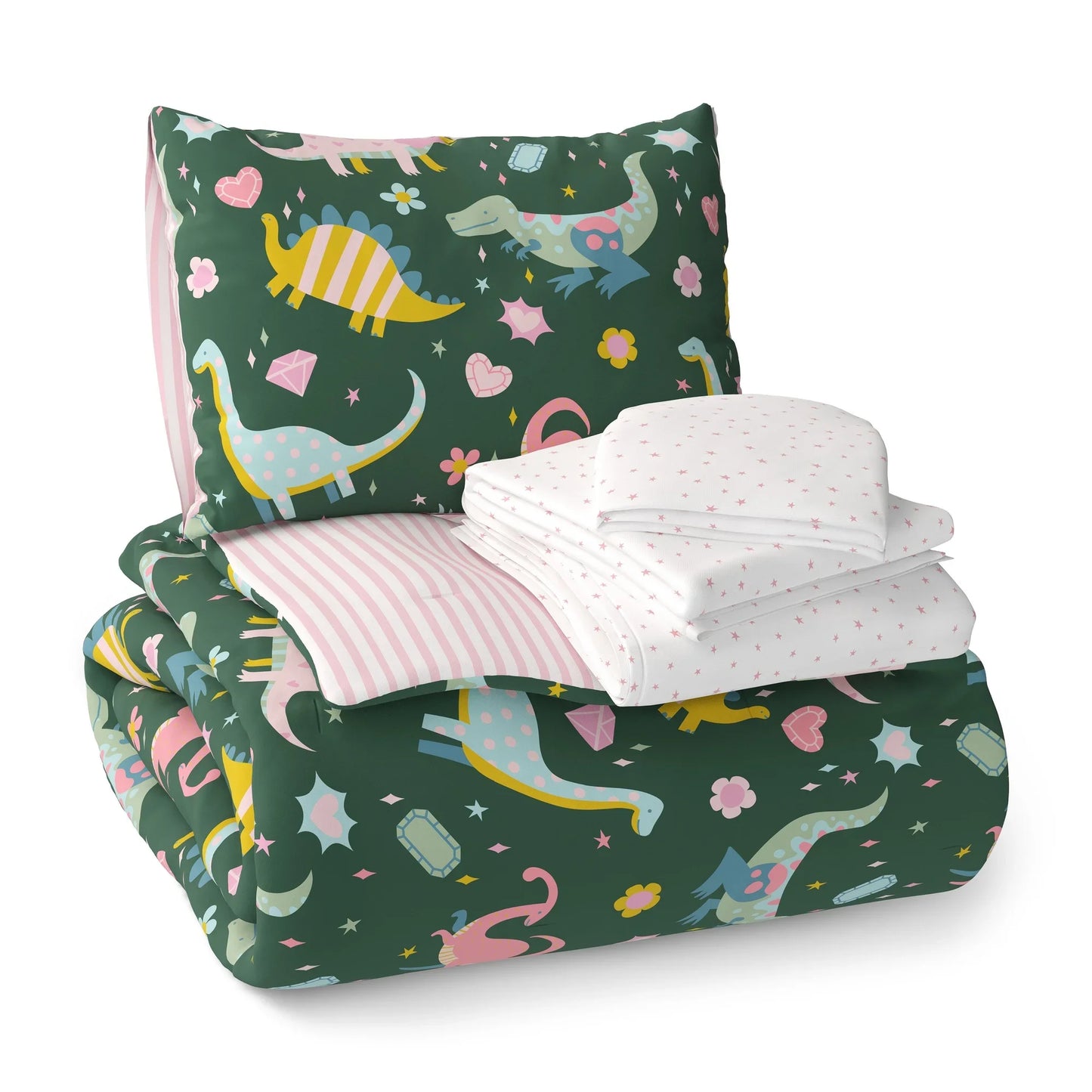 5 Piece Twin Size Daisy Pattern Reversible Comforter Complete Bedding Set Includes Matching Sheets Soft Comfortable Breathable All Season Cozy Bed Linens Stylish Bedroom Decor Easy Wash Durable Household Sleeping Essential Be