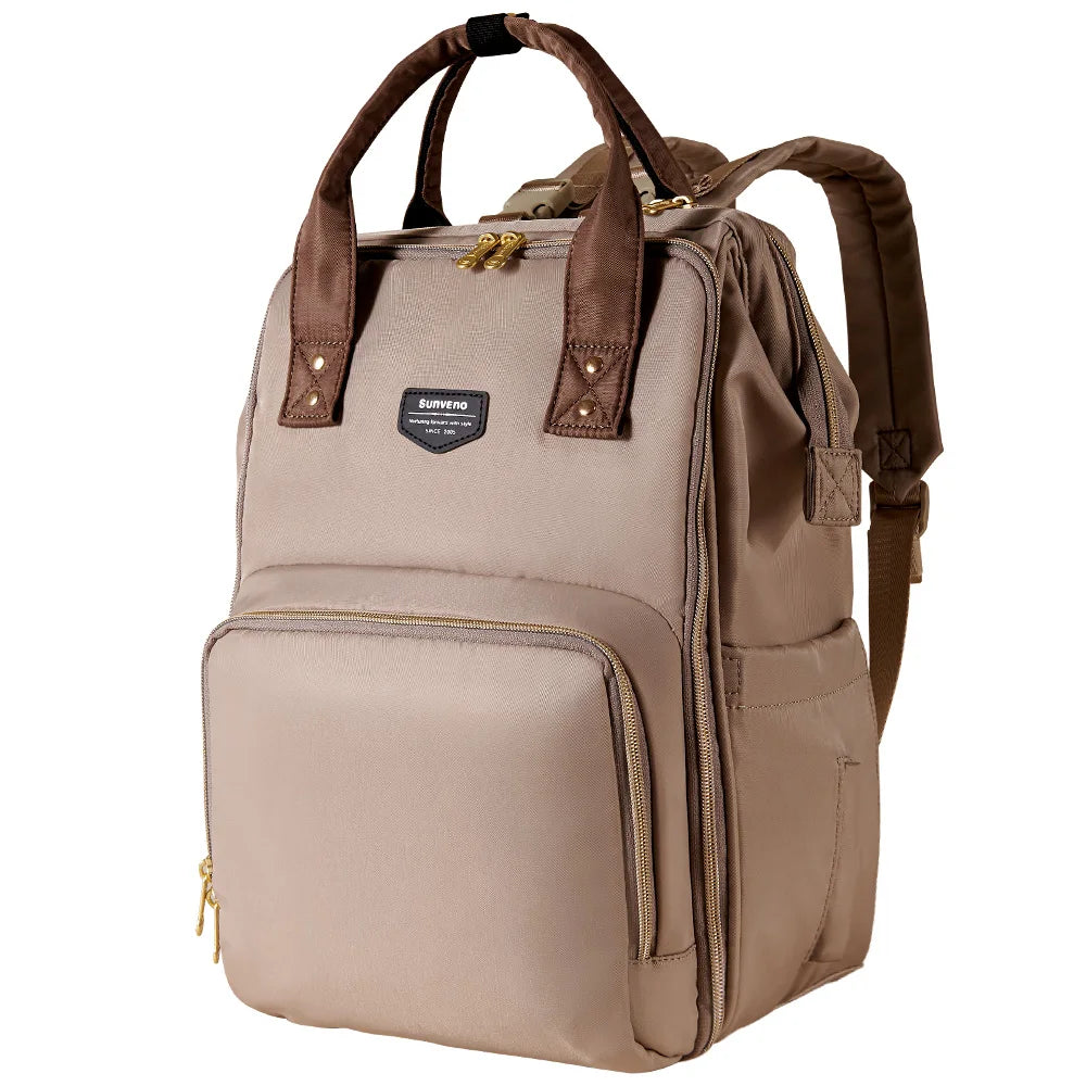 Sunveno High Capacity Waterproof Diaper Backpack Travel Mommy Bag
