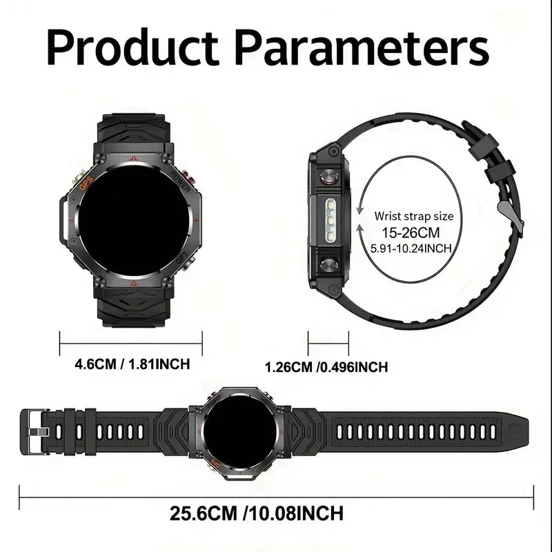 SENBONO GPS Smartwatch Men Fitness Tracker Waterproof Military