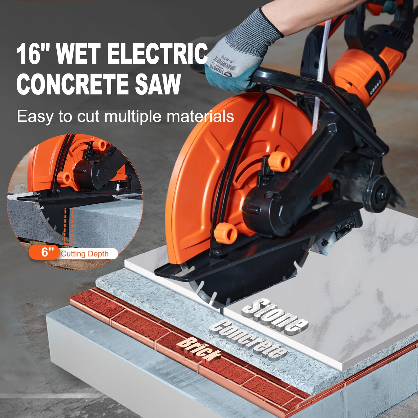 SucceBuy Electric Concrete Cutter Circular Saw For Wet Cutting
