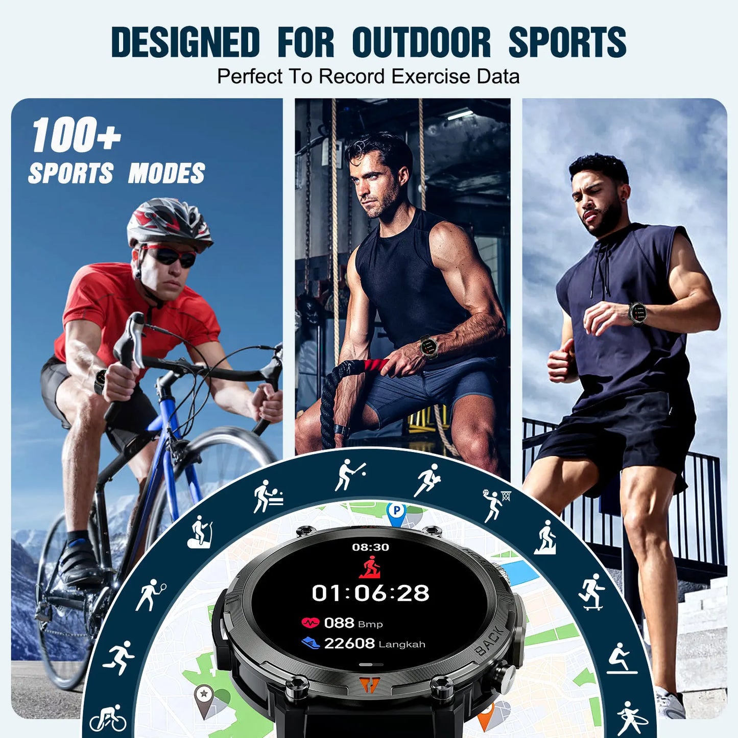 LaNikar KE3 Smart Watch Bluetooth Call Health Monitor