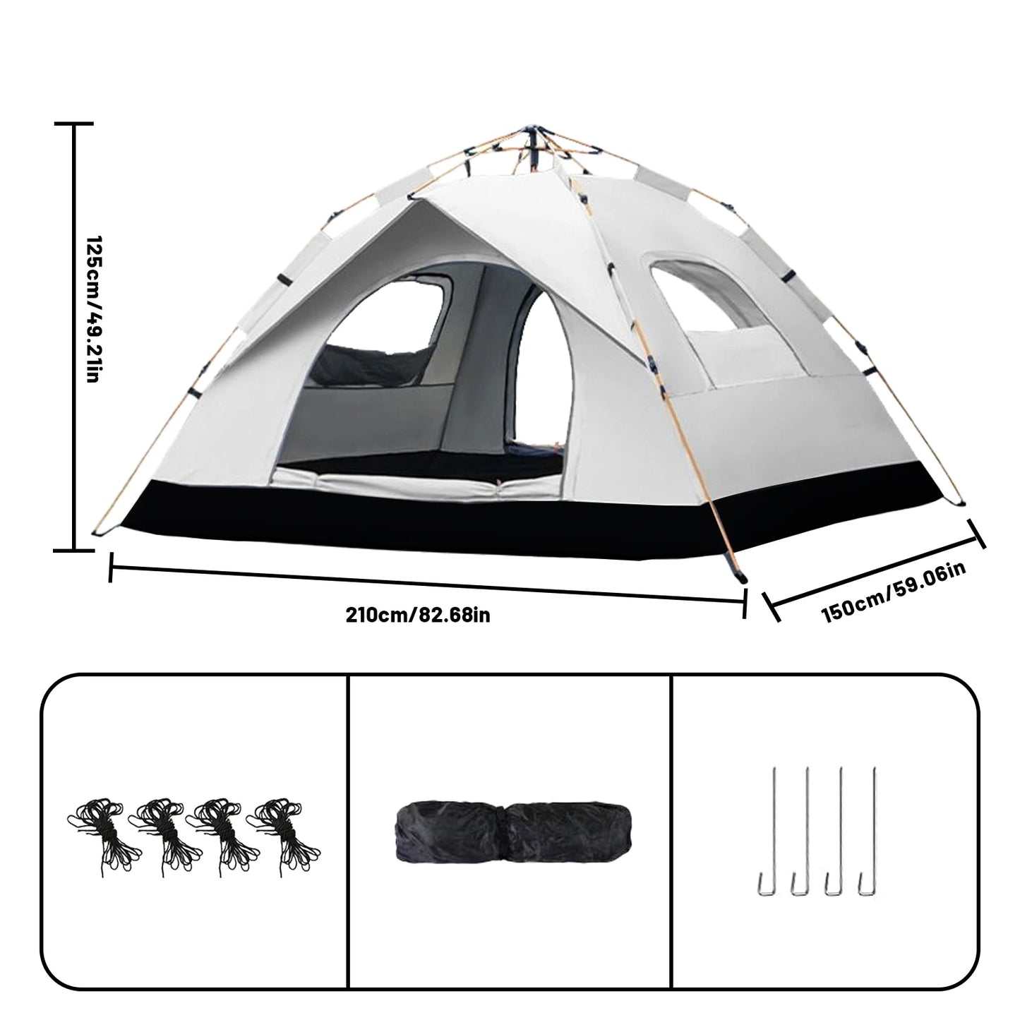 Pakicetus Automatic Opening Tent Sunshade Quick Setup For Two